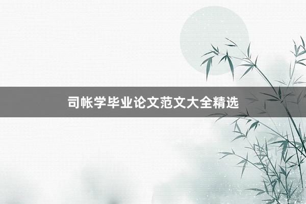 司帐学毕业论文范文大全精选