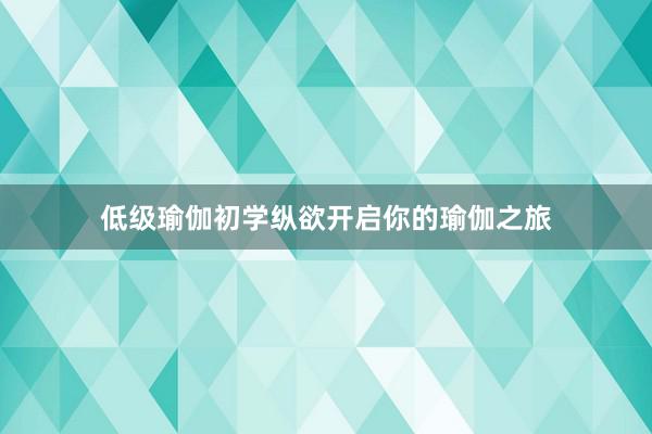 低级瑜伽初学纵欲开启你的瑜伽之旅