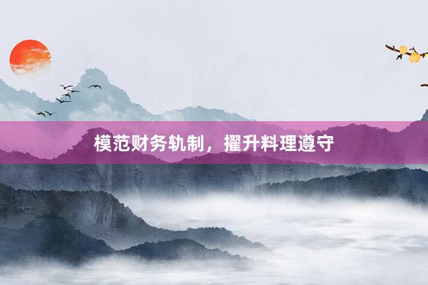模范财务轨制，擢升料理遵守